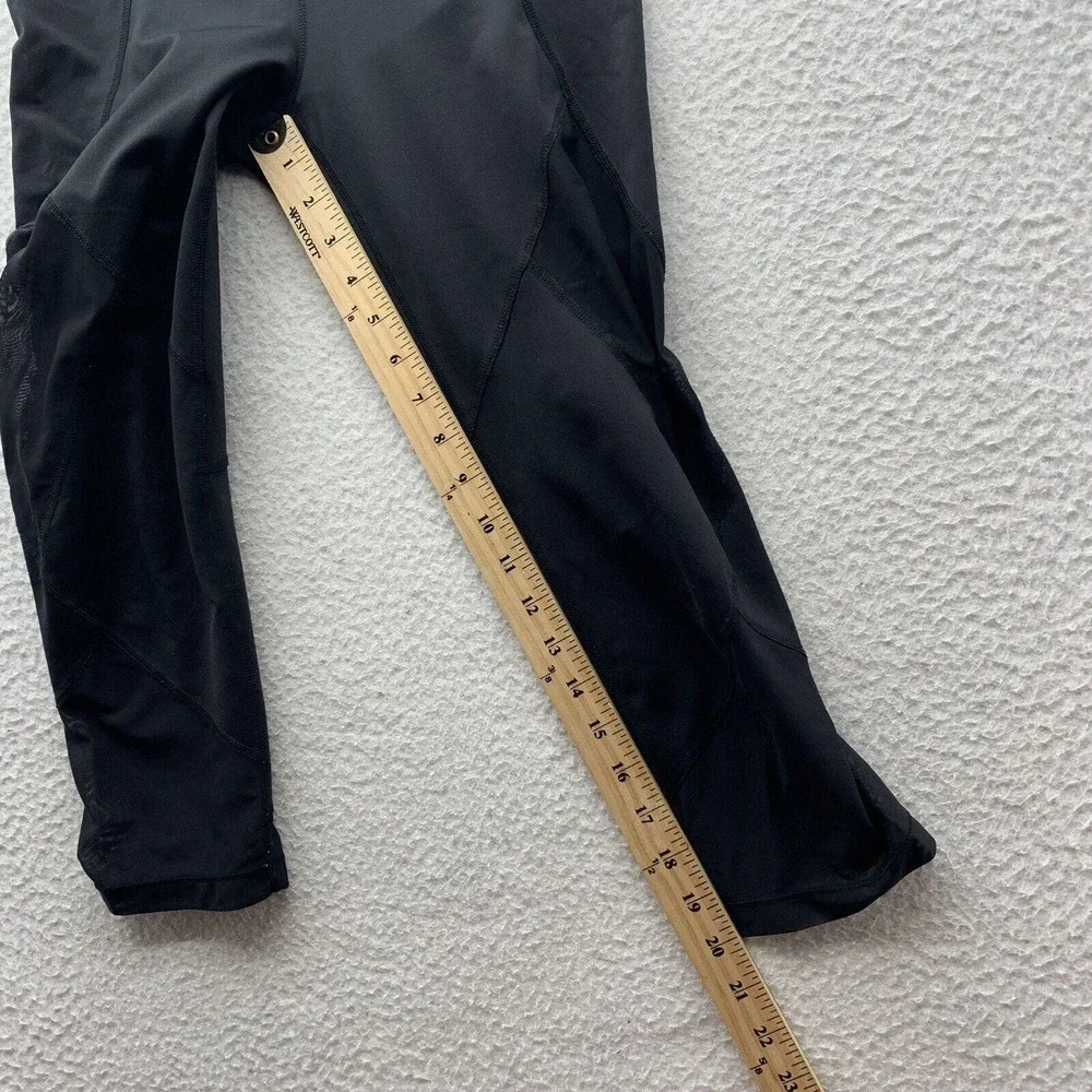 Athleta Capri Leggings Womens Small S Black Sheer‎ Mesh Activewear Athleisure